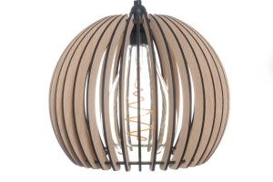 Nordic Glow - lamel lampe i træ. Ege træ med sorte kanter.