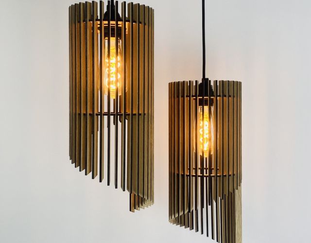 Pendel-lampe twister i træ