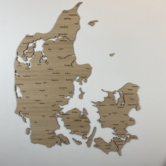 Danmarks kort i eg med byer