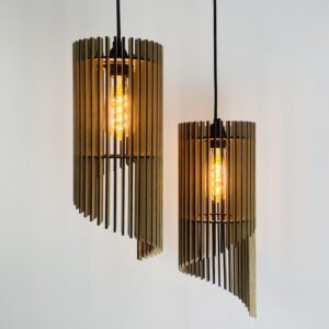 Pendel-lampe twister i træ